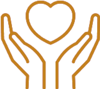 Hand with heart icon